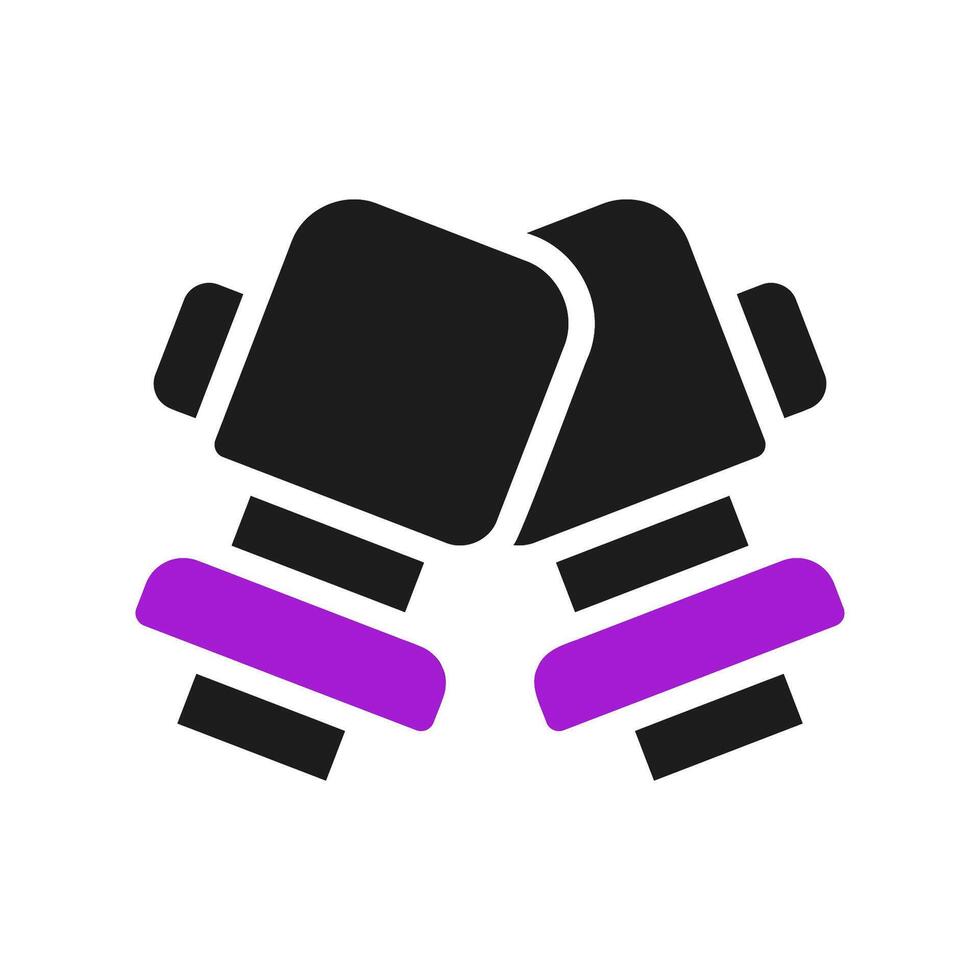 Boxing icon solid purple black sport symbol illustration. vector