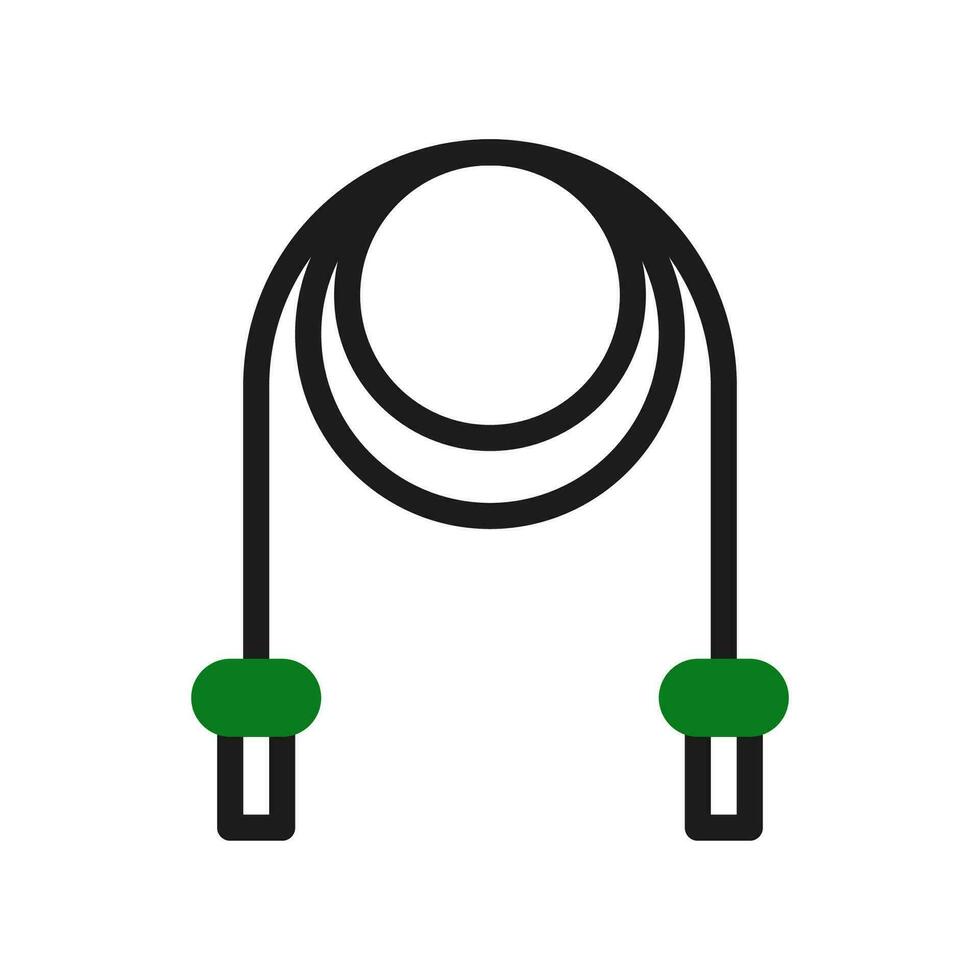 saltar cuerda icono duotono verde negro color deporte símbolo ilustración. vector