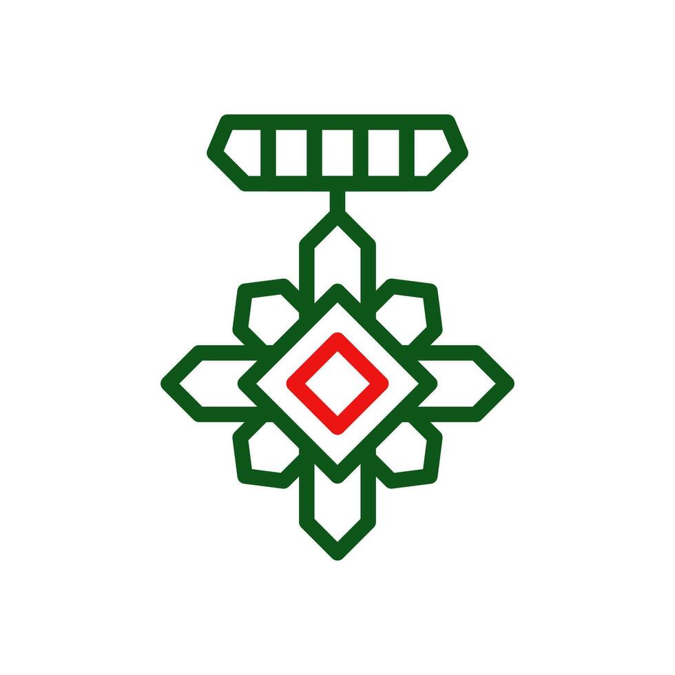 Medal icon duocolor green red colour military symbol perfect. vector
