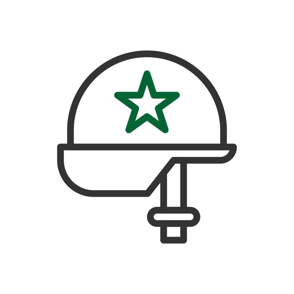 Helmet icon duocolor grey green colour military symbol perfect. vector