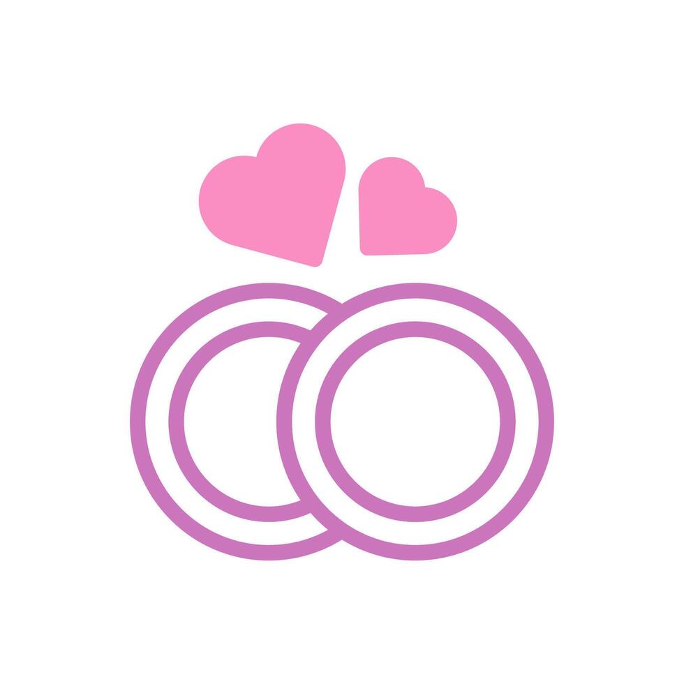 Ring love icon duotone purple pink style valentine illustration symbol perfect. vector