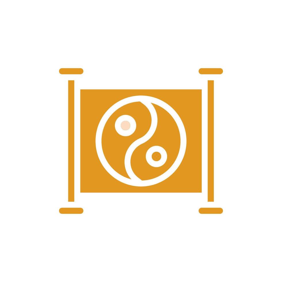 yin y yang icono sólido naranja amarillo color chino nuevo año símbolo Perfecto. vector