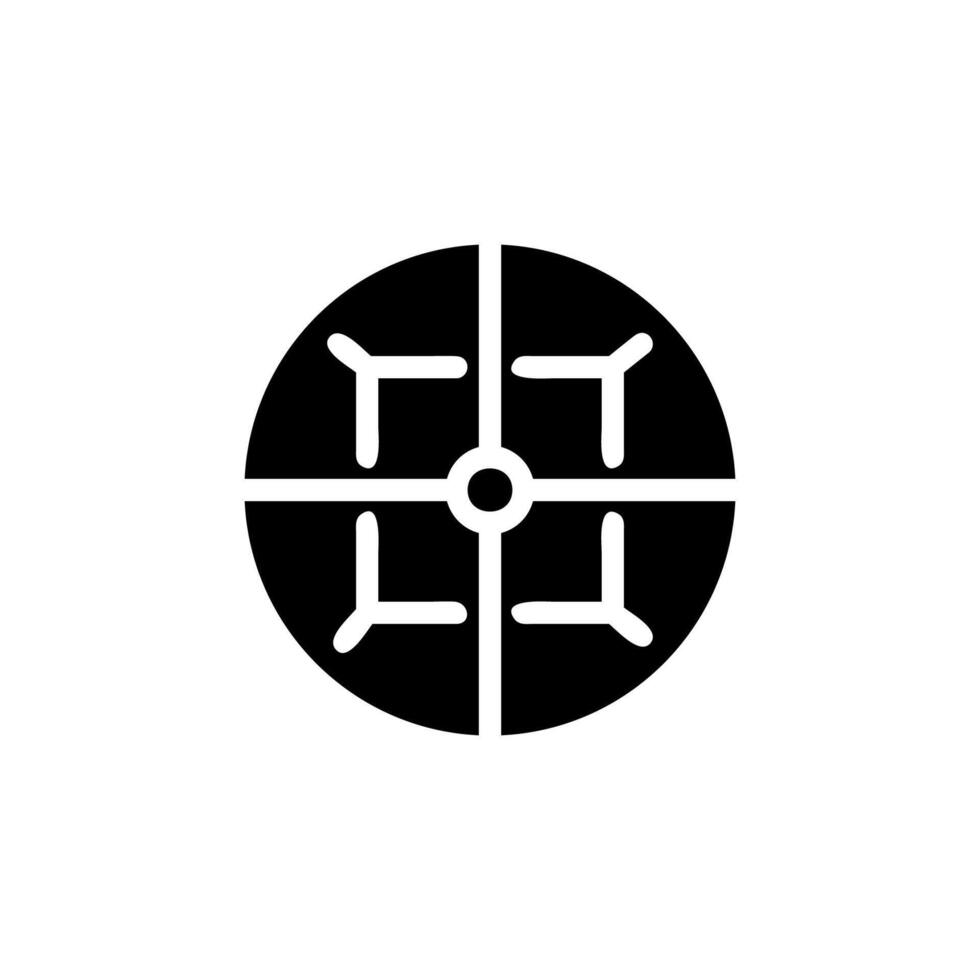 Target icon solid black colour military symbol perfect. vector