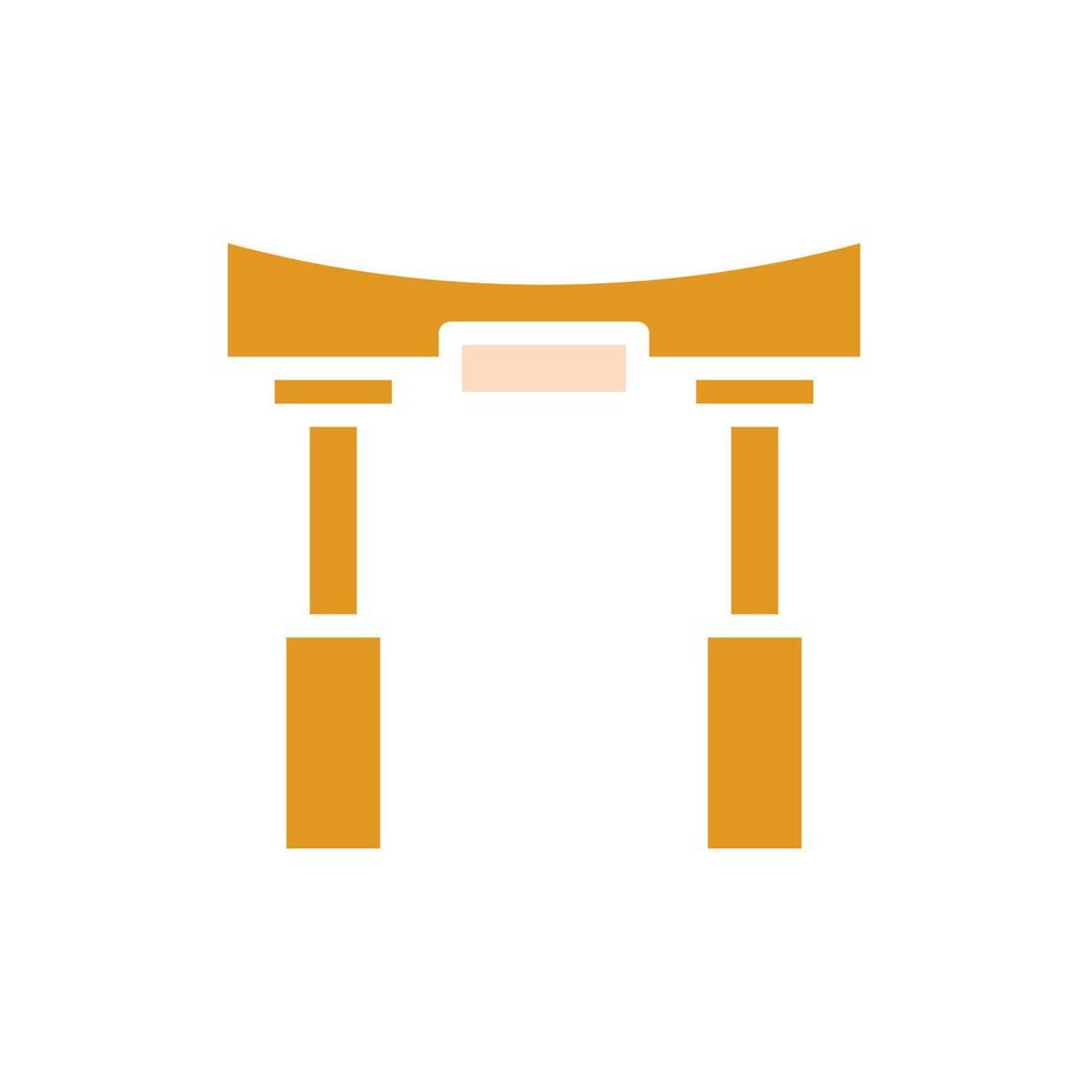 Arch icon solid orange yellow colour chinese new year symbol perfect. vector