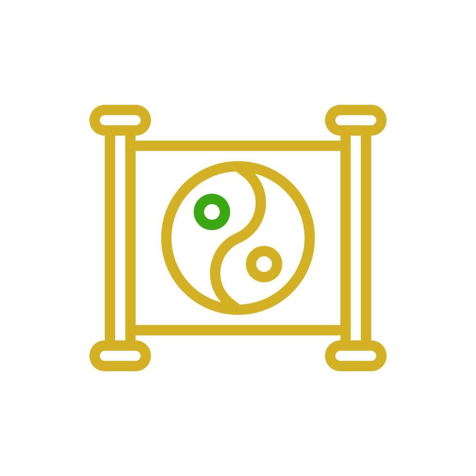 Yin and yang icon duocolor green yellow colour chinese new year symbol perfect. vector