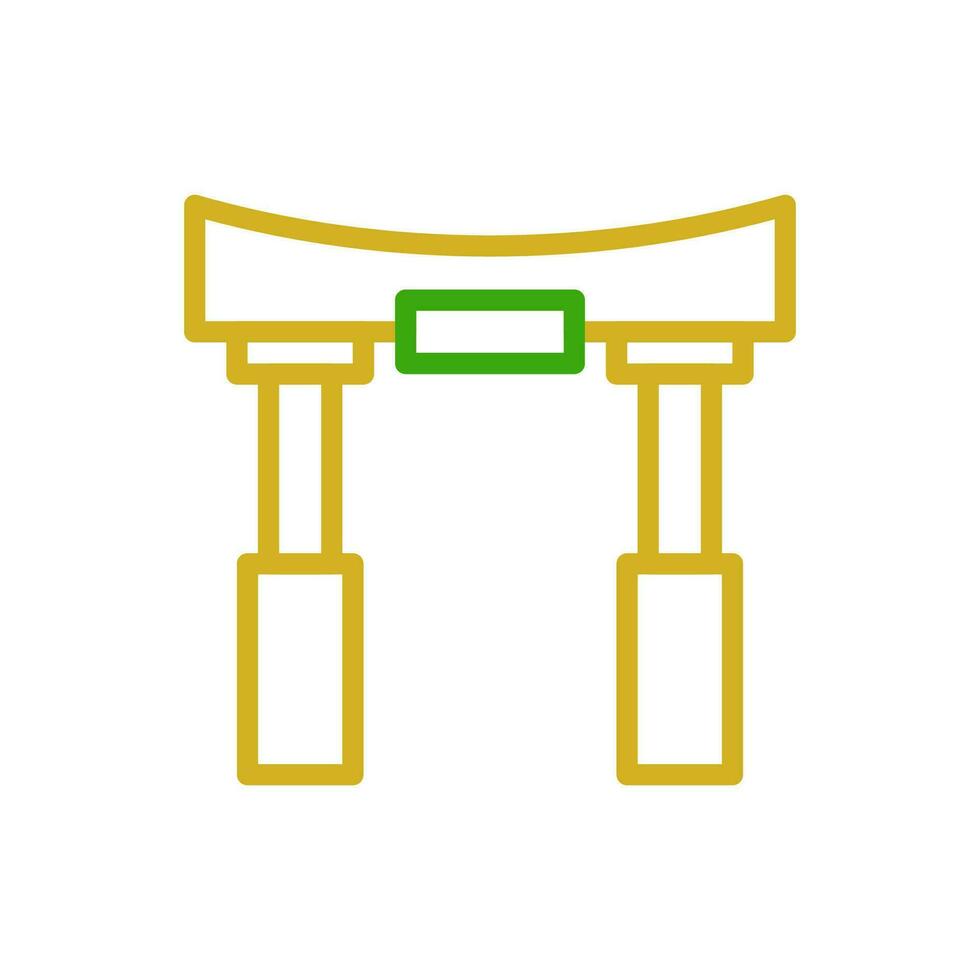 arco icono duocolor verde amarillo color chino nuevo año símbolo Perfecto. vector