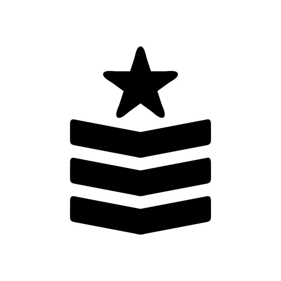 Insignia icono sólido negro color militar símbolo Perfecto. vector