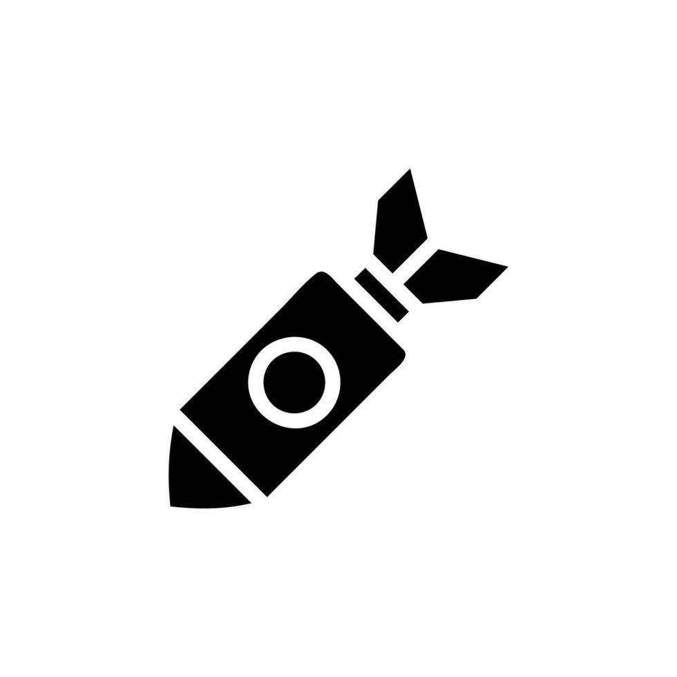 Rocket icon solid black colour military symbol perfect. vector