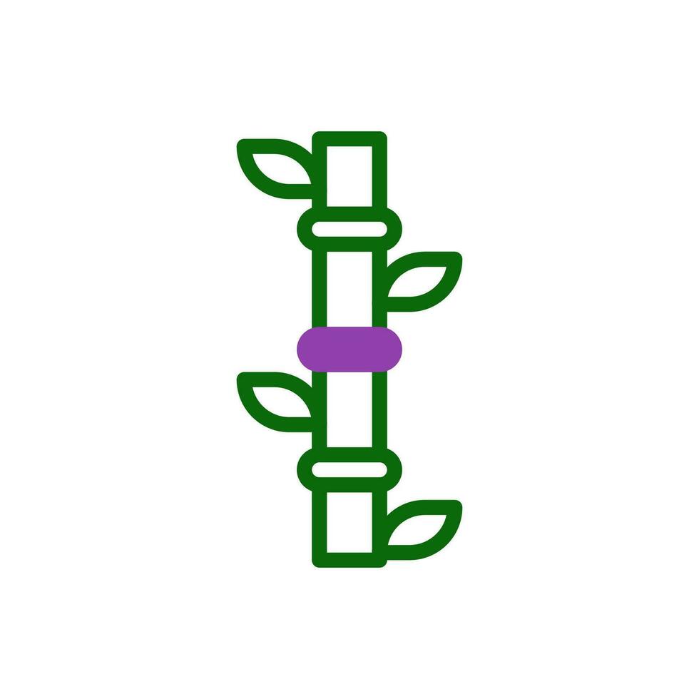 bambú icono duotono verde púrpura color chino nuevo año símbolo Perfecto. vector