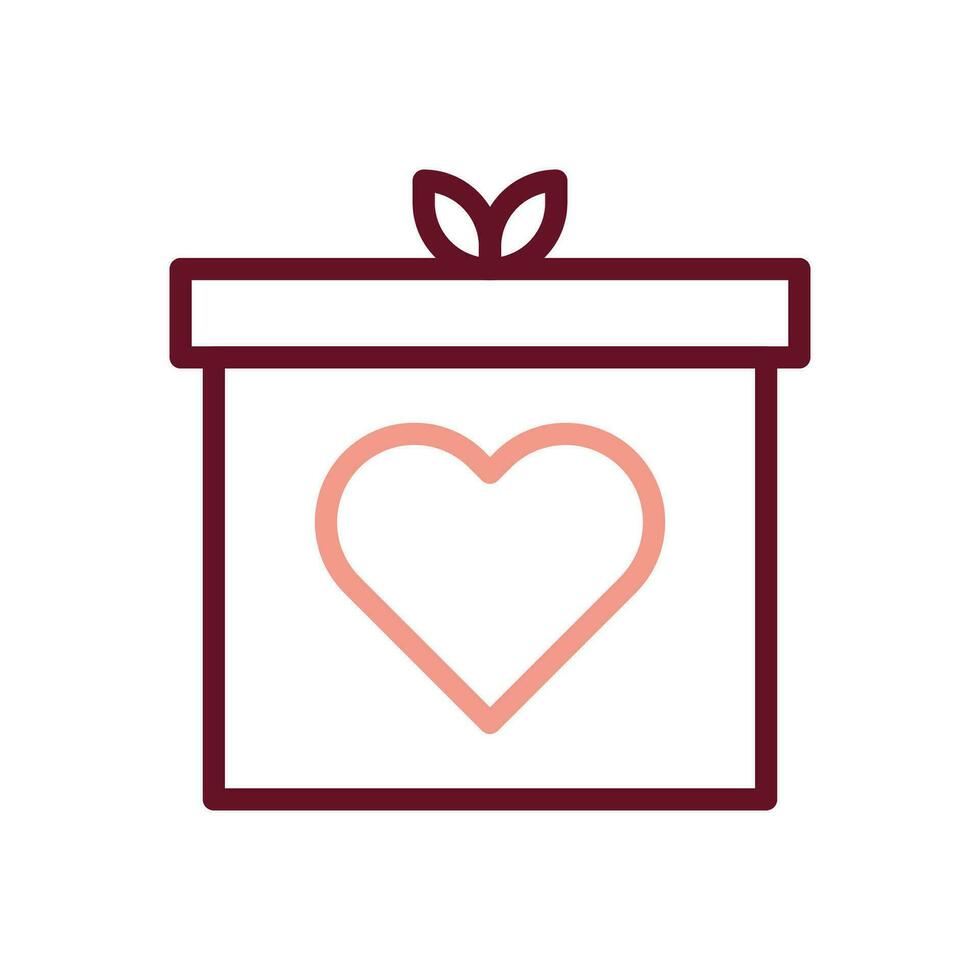 Gift love icon duocolor brown beige style valentine illustration symbol perfect. vector
