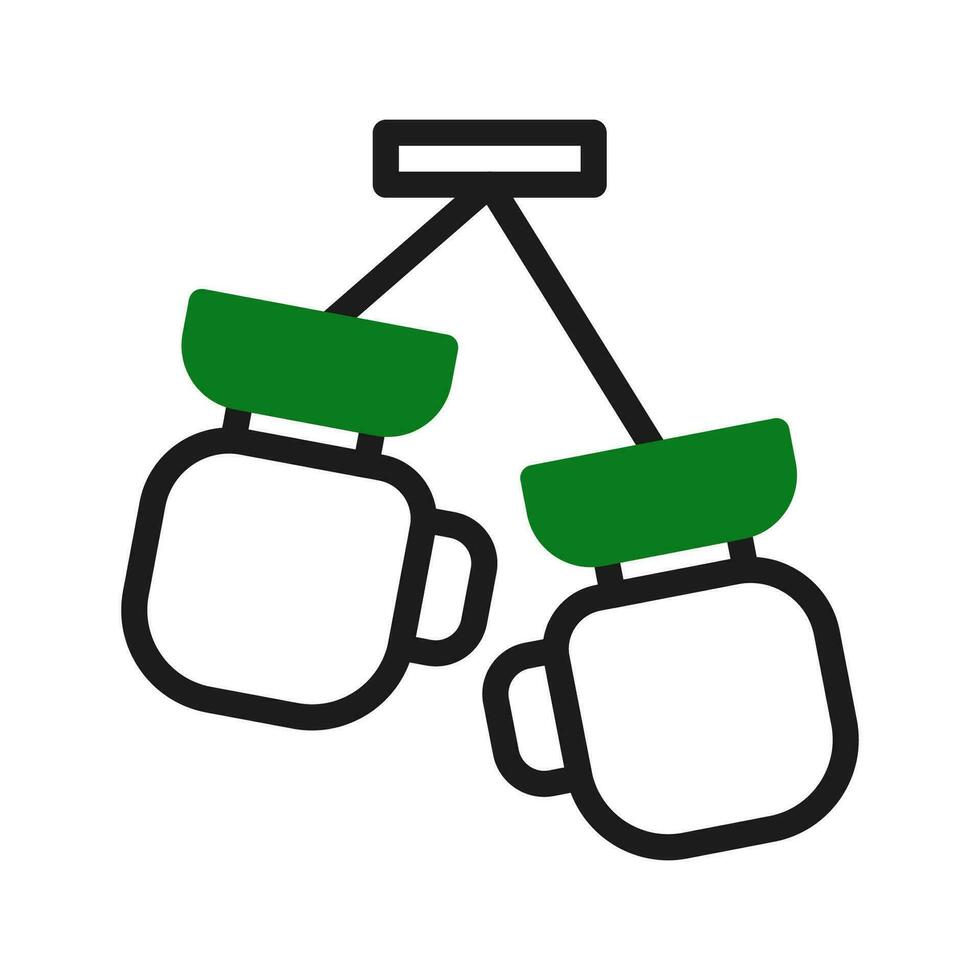 boxeo icono duotono verde negro color deporte símbolo ilustración. vector