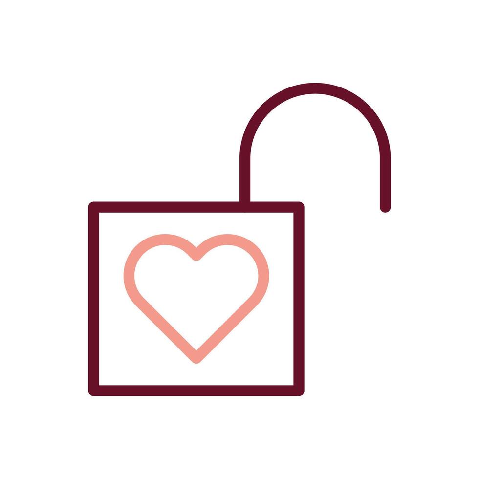 Padlock love icon duocolor brown beige style valentine illustration symbol perfect. vector