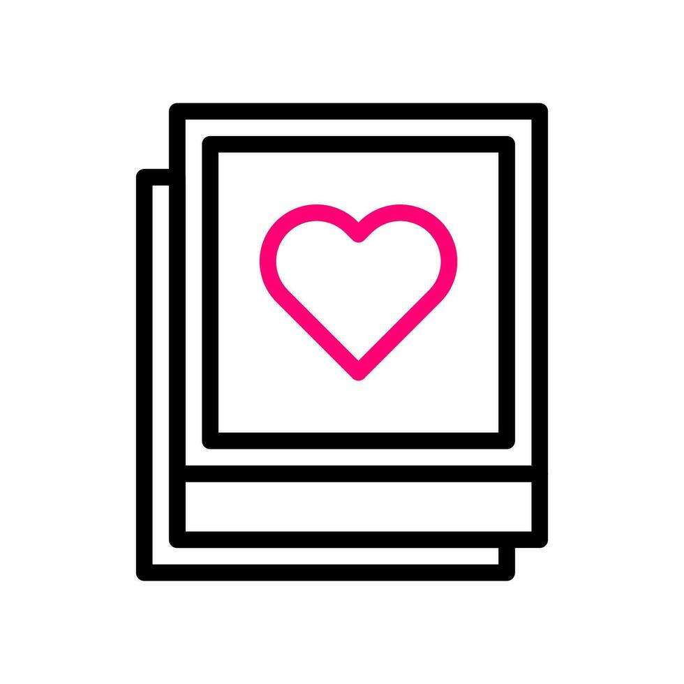 Picture love Icon duocolor black pink style valentine illustration symbol perfect. vector