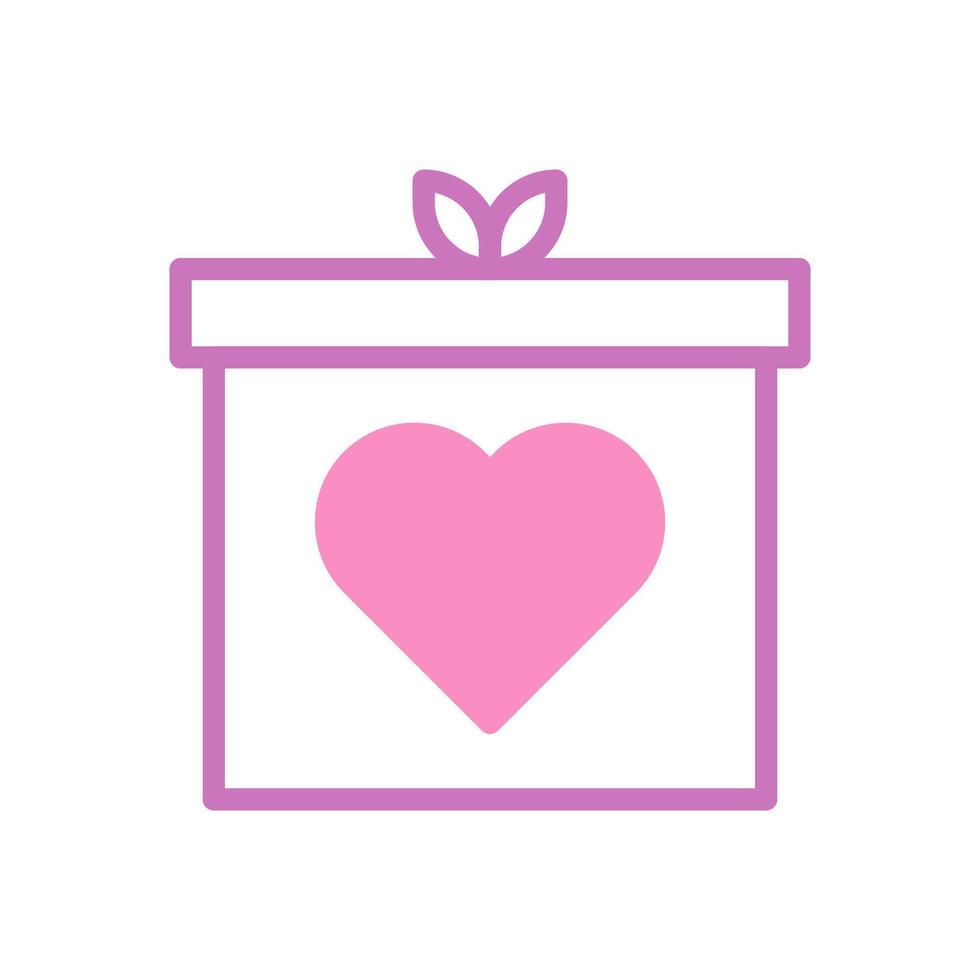 Gift love icon duotone purple pink style valentine illustration symbol perfect. vector