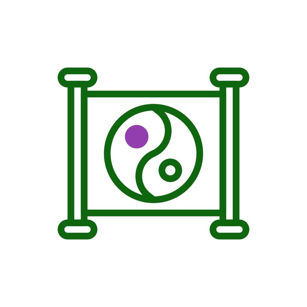 Yin and yang icon duotone green purple colour chinese new year symbol perfect. vector