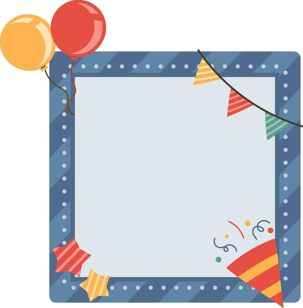 birthday party collage frame design vector