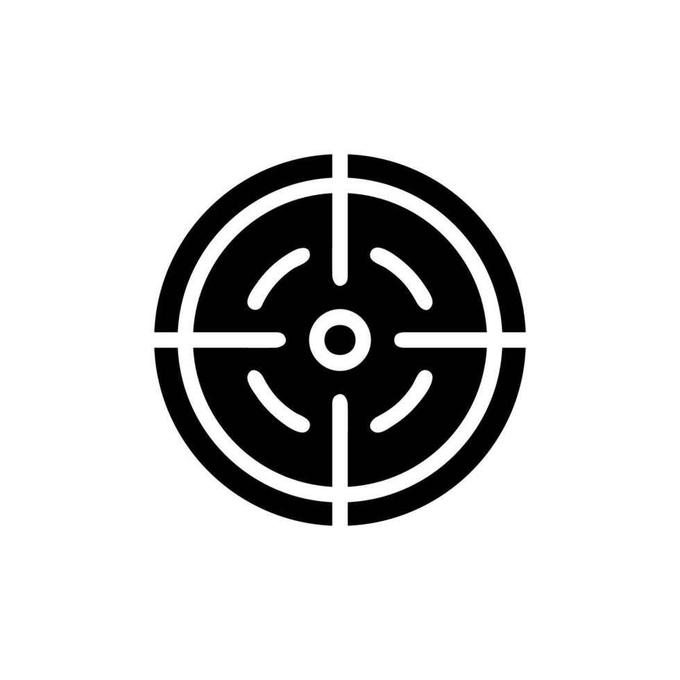 objetivo icono sólido negro color militar símbolo Perfecto. vector