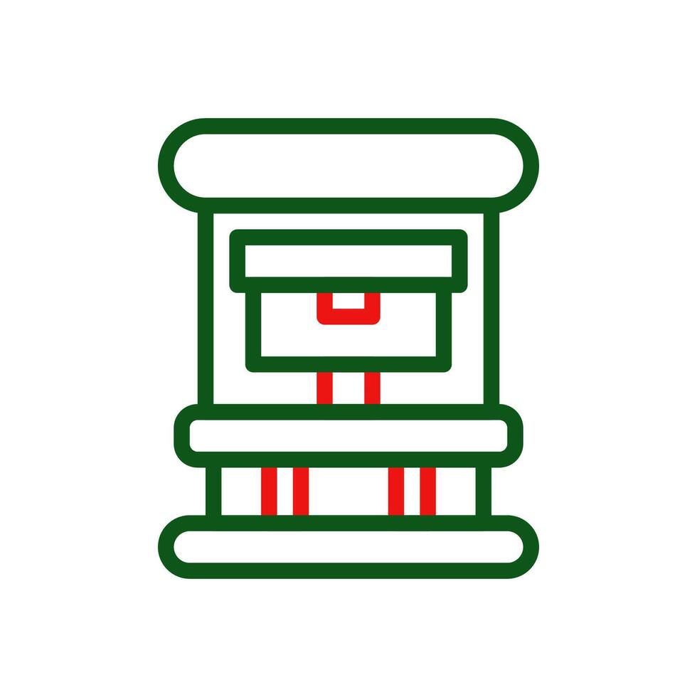 Backpack icon duocolor green red colour military symbol perfect. vector