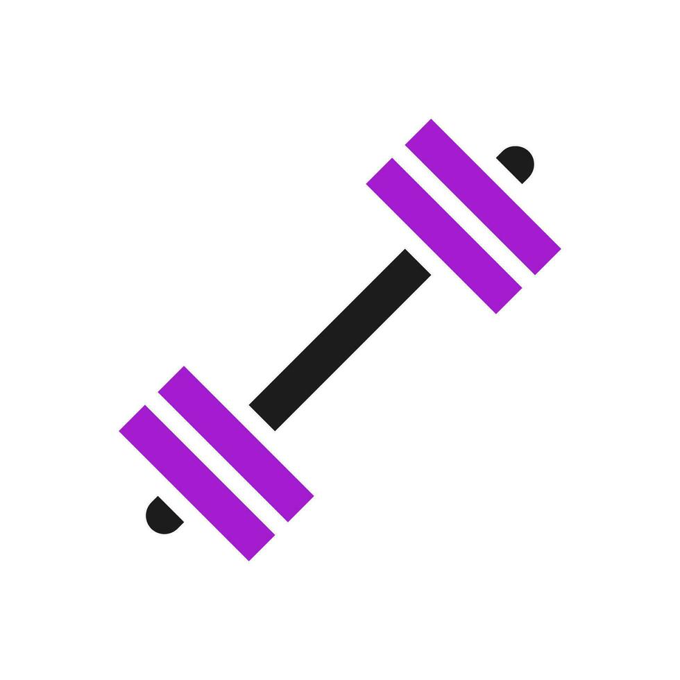 Dumbbell icon solid purple black sport symbol illustration. vector