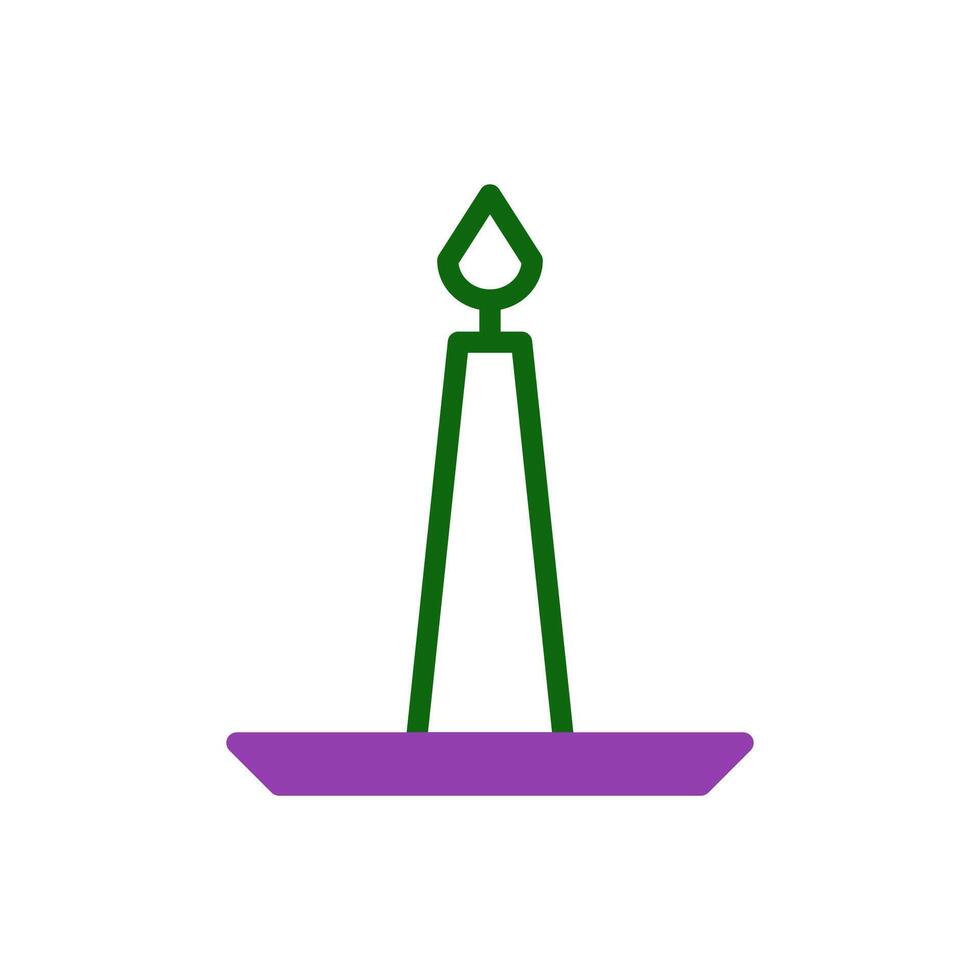 Candle icon duotone green purple colour chinese new year symbol perfect. vector