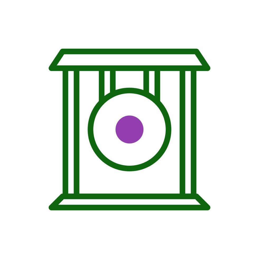 Gong icon duotone green purple colour chinese new year symbol perfect. vector