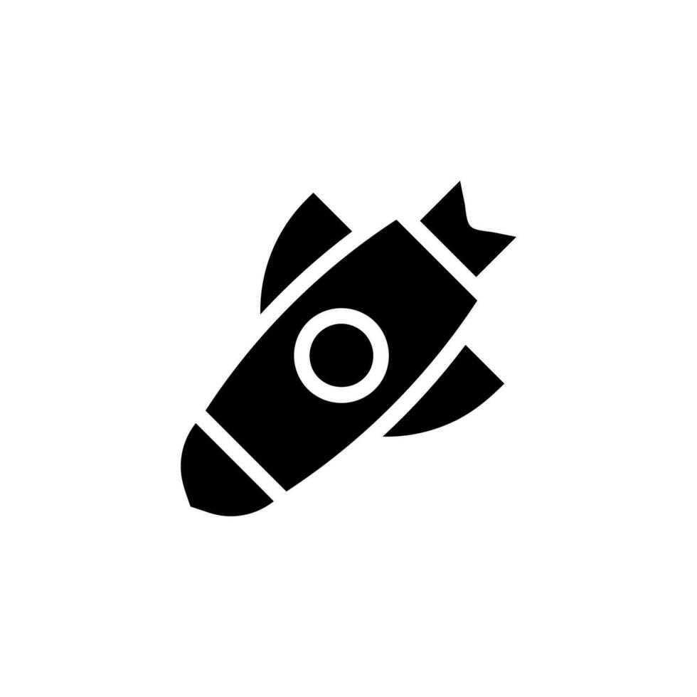 cohete icono sólido negro color militar símbolo Perfecto. vector