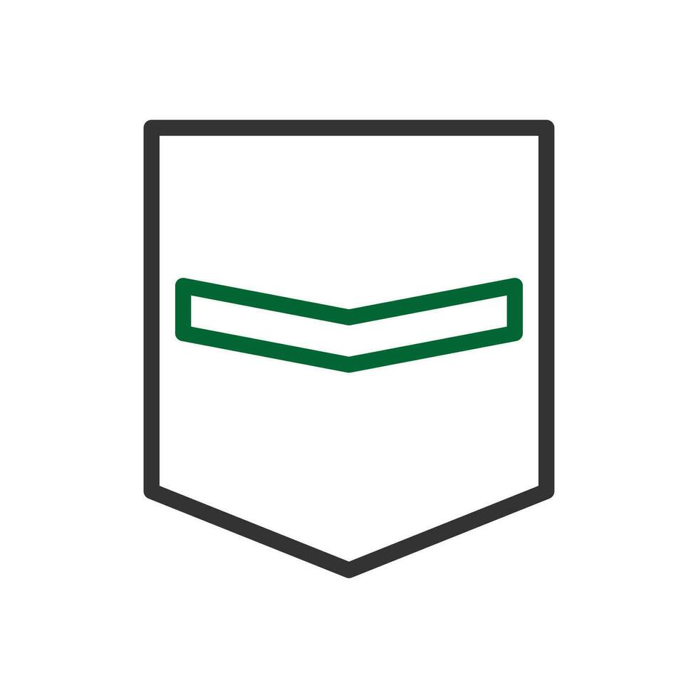 Insignia icono duocolor gris verde color militar símbolo Perfecto. vector