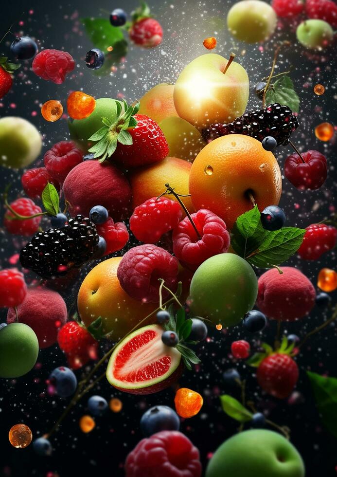 Foods realistic wallpaper photo free download, Ai Generative