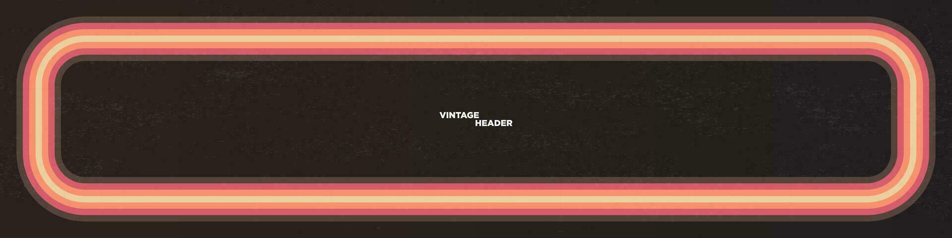 Vintage Header Background. Horizontal 1970's inspired background with linear frame. Vector Illustration. EPS 10.