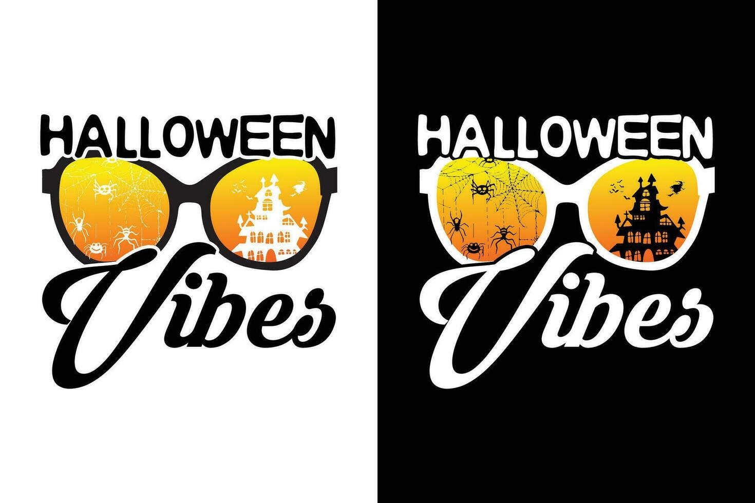 Halloween Vibes typography t-shirt design template. Halloween design vector illustration.
