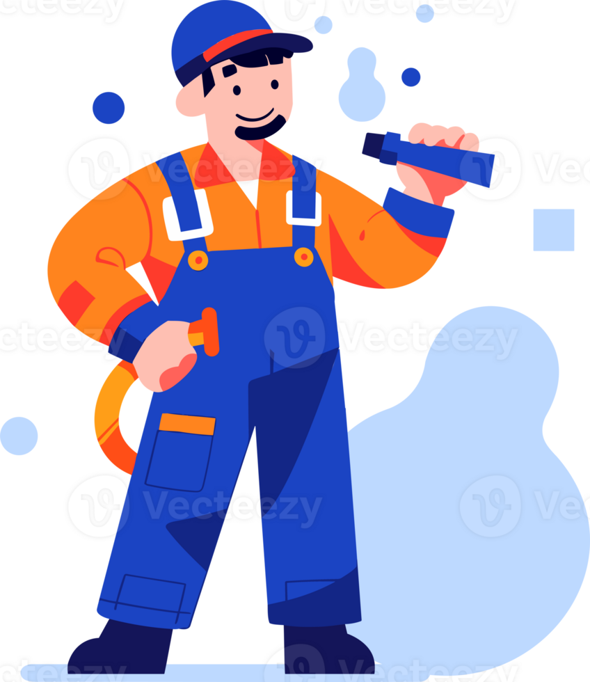 Hand Drawn Engineer or architect in flat style png