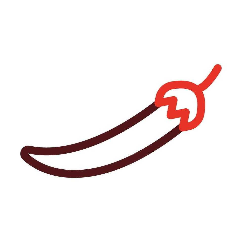 Chili Pepper Thick Line Two Color Icons For Personal And Commercial Use. vector