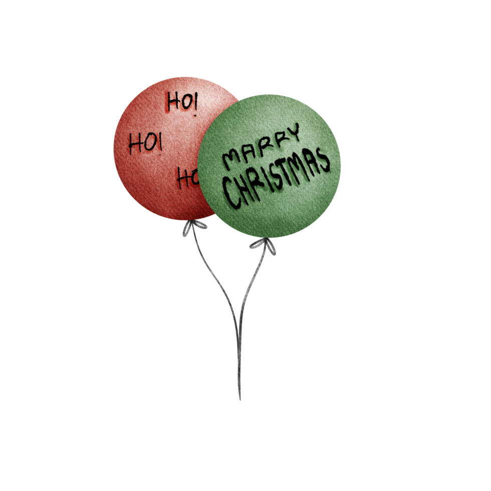 two balloons with the words merry christmas written on them png