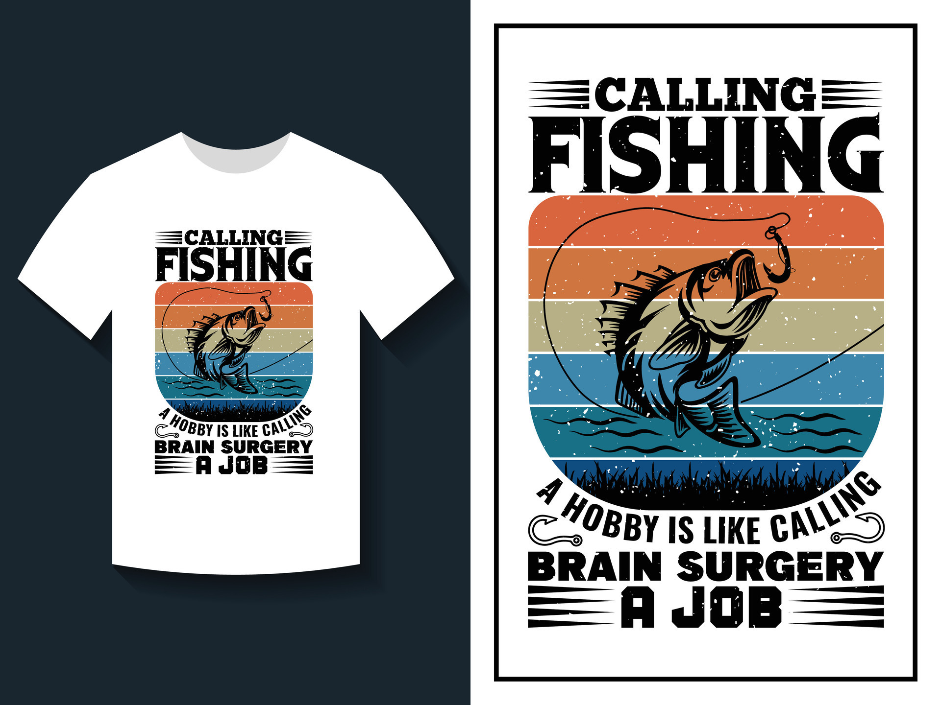 Vector fishing typography t-shirt, fishing shirt template, fishing