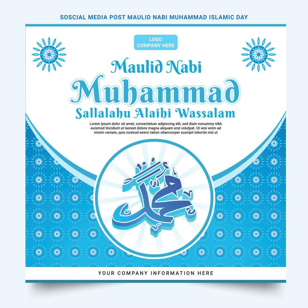 social medios de comunicación enviar alimentar historia maulid nabi Mahoma Sierra profeta islámico día volantes modelo antecedentes llave visual vector