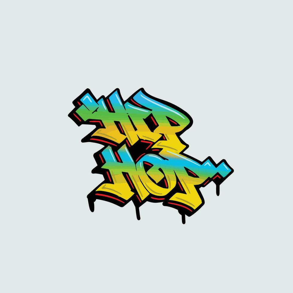 hip hop word text street art graffiti tagging vector