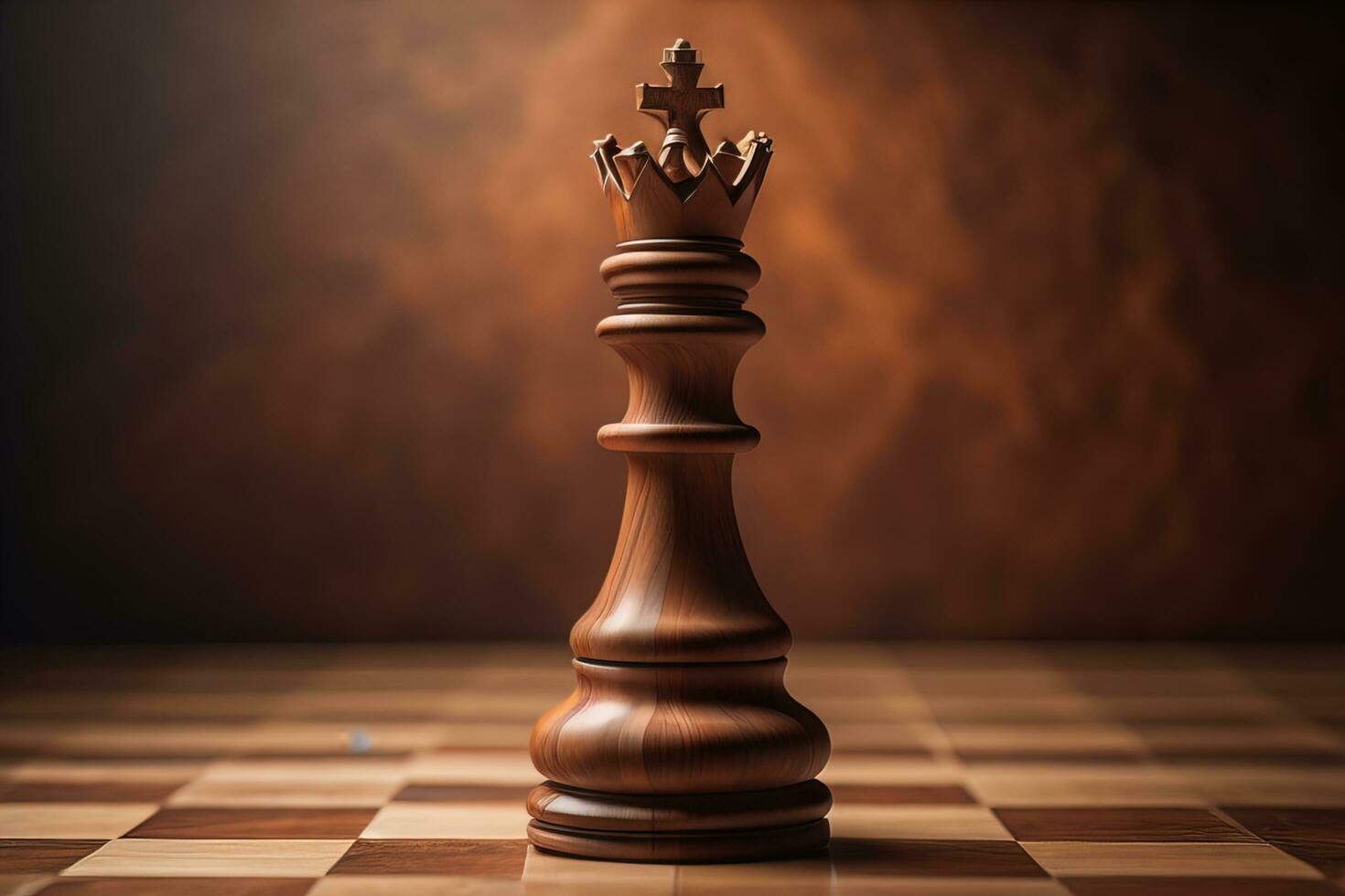 Chess king on a solid color background. ai generative photo