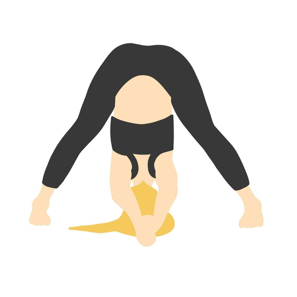 Yoga pose lady in cartoon style vector