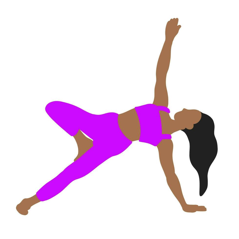 Yoga pose lady in cartoon style vector