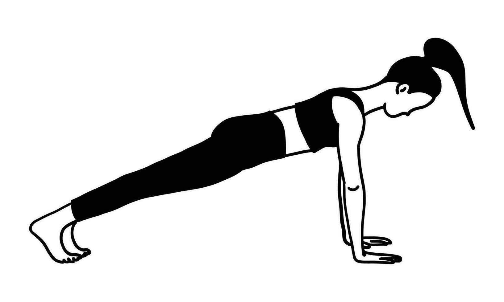 yoga actitud dama garabatear estilo vector