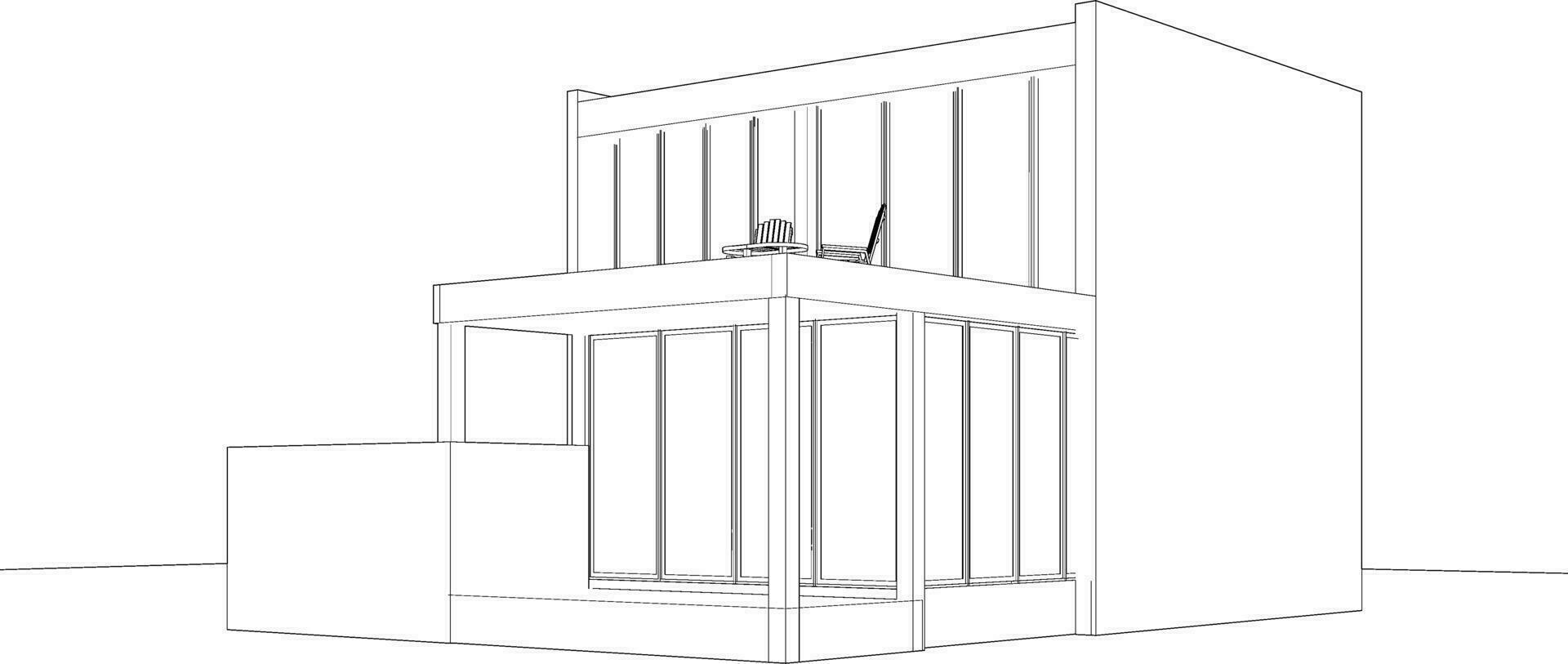 3D illustration of residential project vector