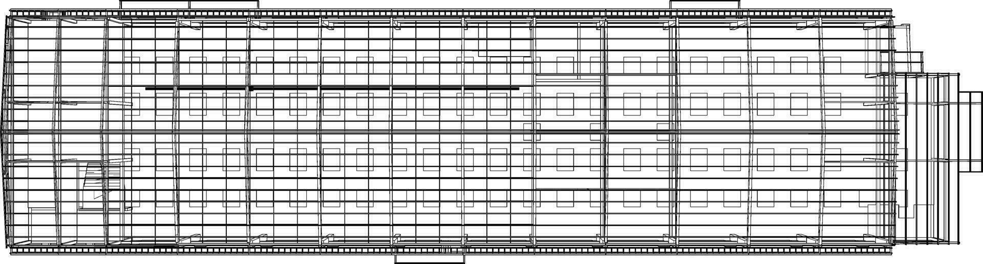 3D illustration of building structure vector