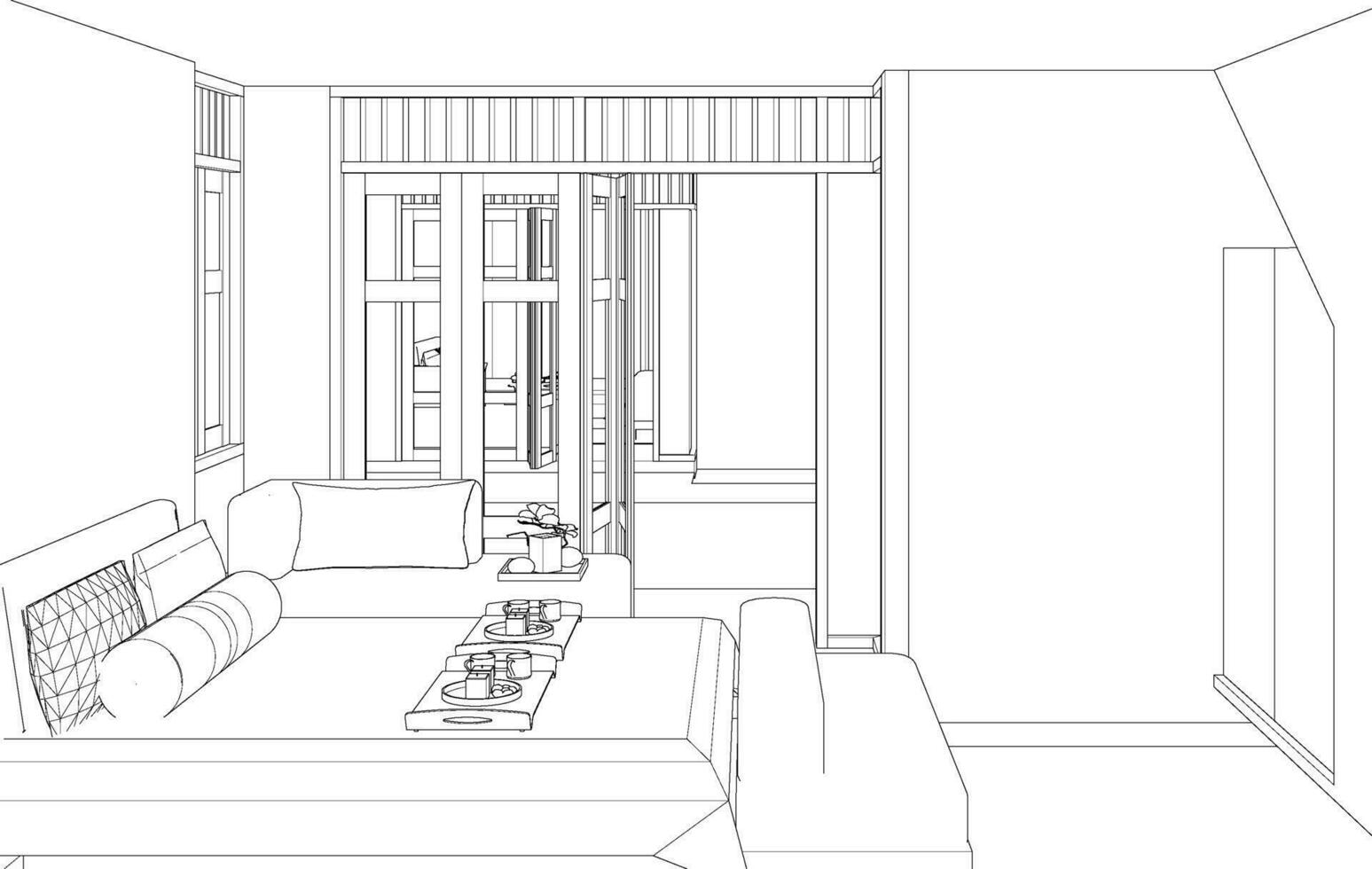 3D illustration of residential project vector