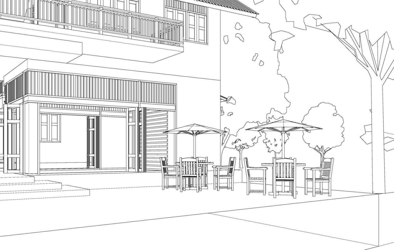 3D illustration of residential project vector