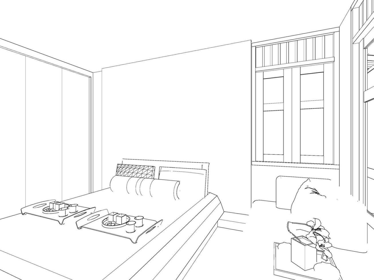 3D illustration of residential project vector