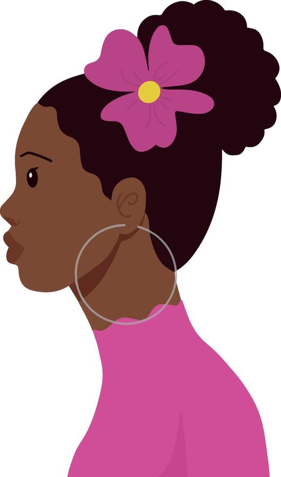 Pretty african woman with exotic skin illustration vector