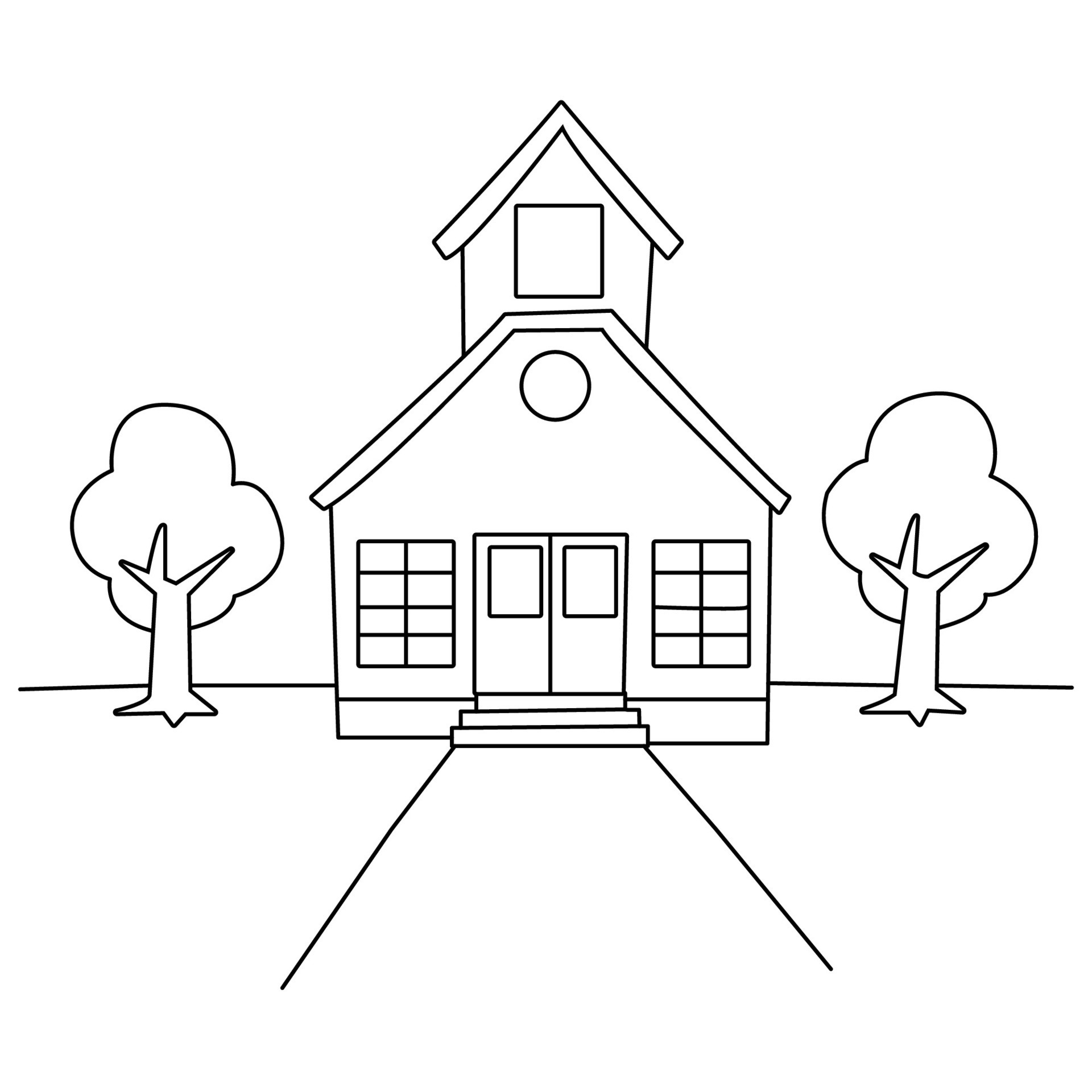school house coloring page 27525461 Vector Art at Vecteezy