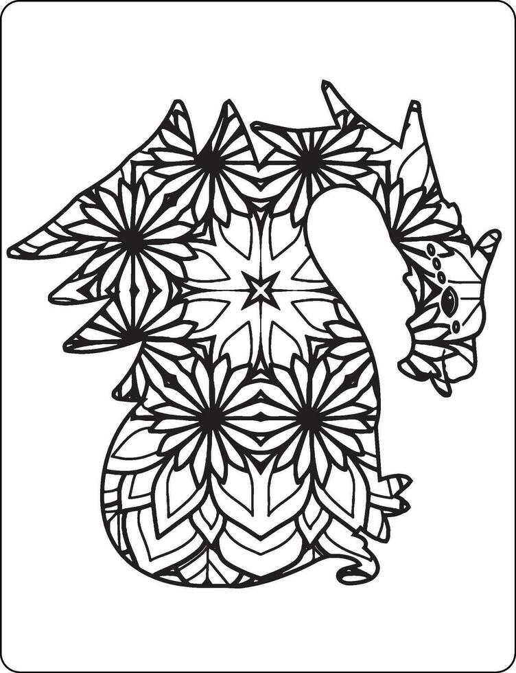 Dragon Mandala Coloring Pages for Adult 27525580 Vector Art at Vecteezy