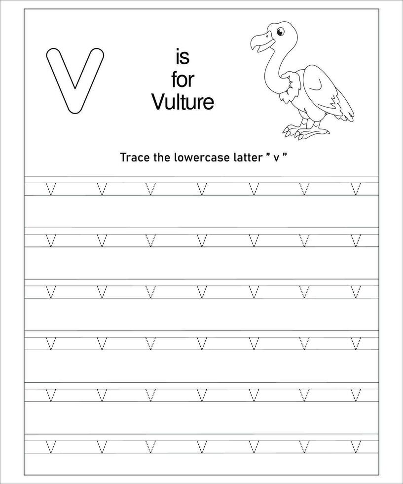 trazado de letras del alfabeto vector