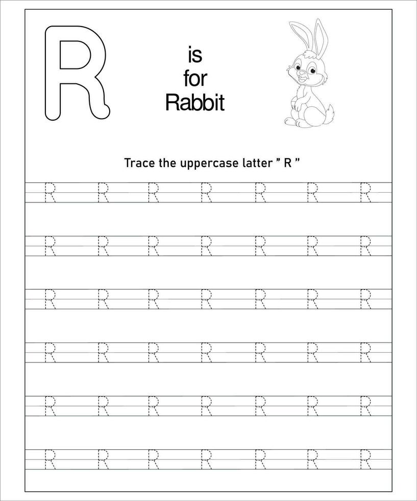 trazado de letras del alfabeto vector